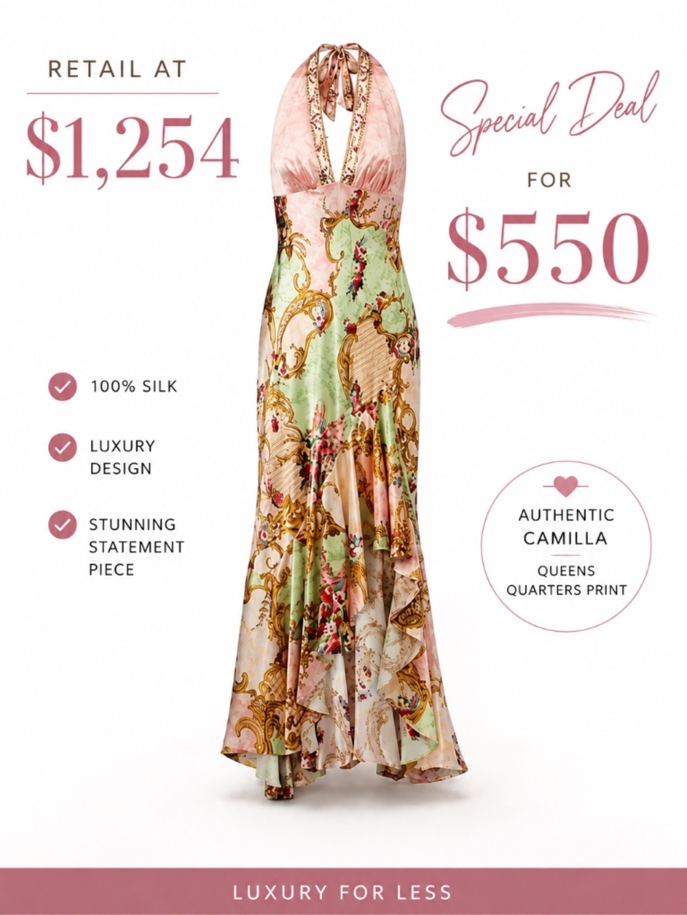 Camilla Queens Quarters silk maxi dress